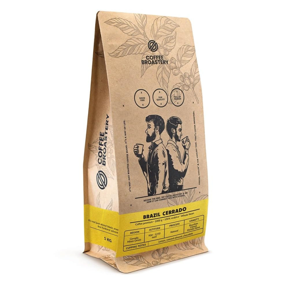 Satz Kaffeebohnen 2x1kg 2000g | Brasilien Mogiana | Brasilien Cerrado | Brasilien | Spezialkaffee | Frisch frittiert
