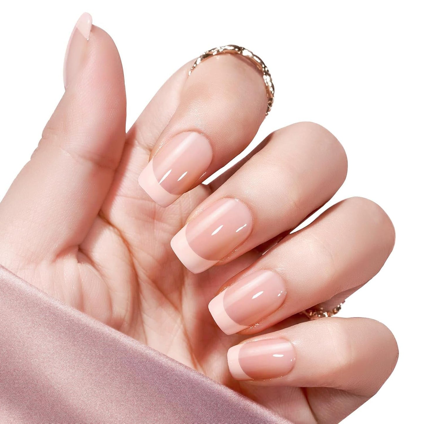 360 Stück französische künstliche Nägel, mittelgroß, rechteckig, künstliche Nägel mit künstlicher Nagelfeile, natürliche Spitzen, DIY zum Aufdrücken, für Damen und Frauen