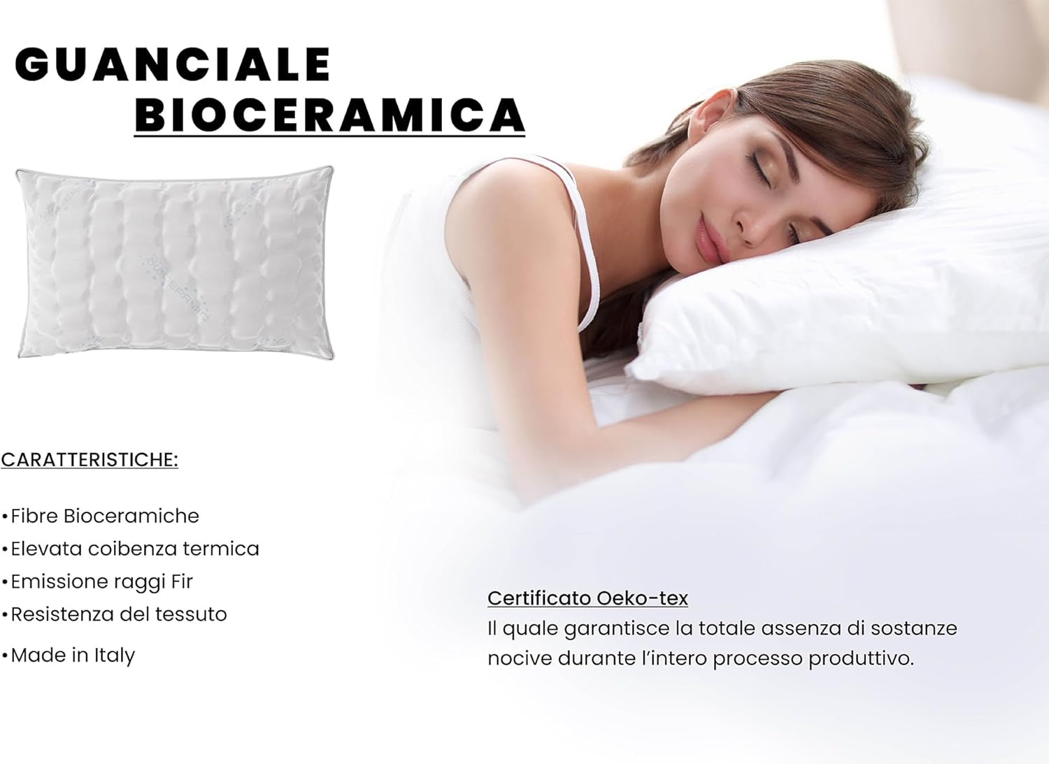 Italienische Bettwäsche MB Home Italia, Kissen, Biokeramik, hellgrau, 45 x 75 cm Naty Shop Standardkissen