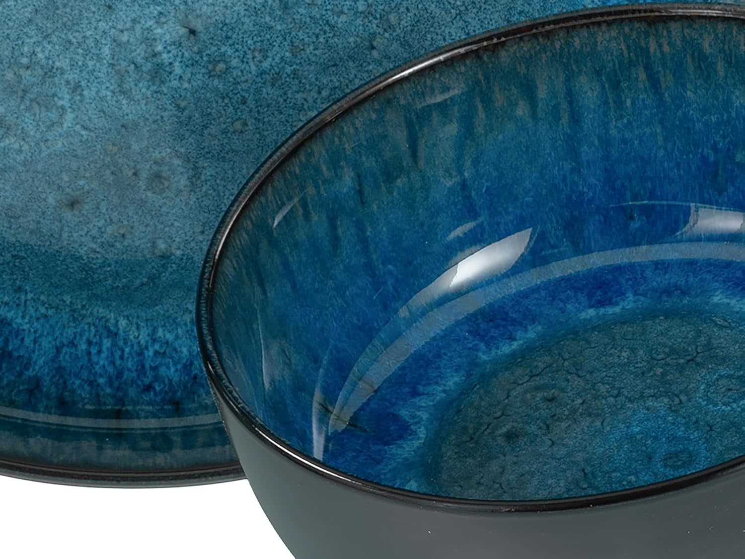 CreaTable, 20149, Nordic Fjord Blue Serie, 16-teiliges Geschirrset für 4 Personen, Kombiservice aus Porzellan, spülmaschinen- und mikrowellenfest, hochwertige Herstellung