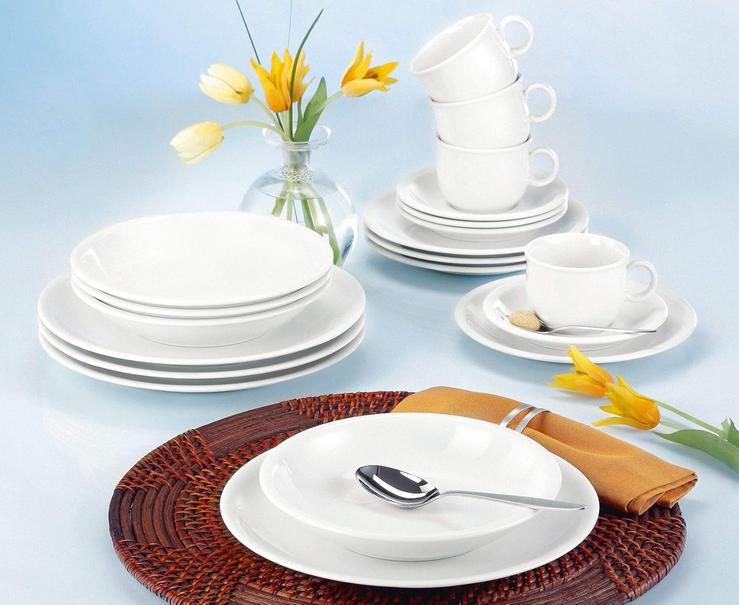 Seltmann Weiden 001.716175 Compact White 30-teiliges Tafelservice, weiß/einfach