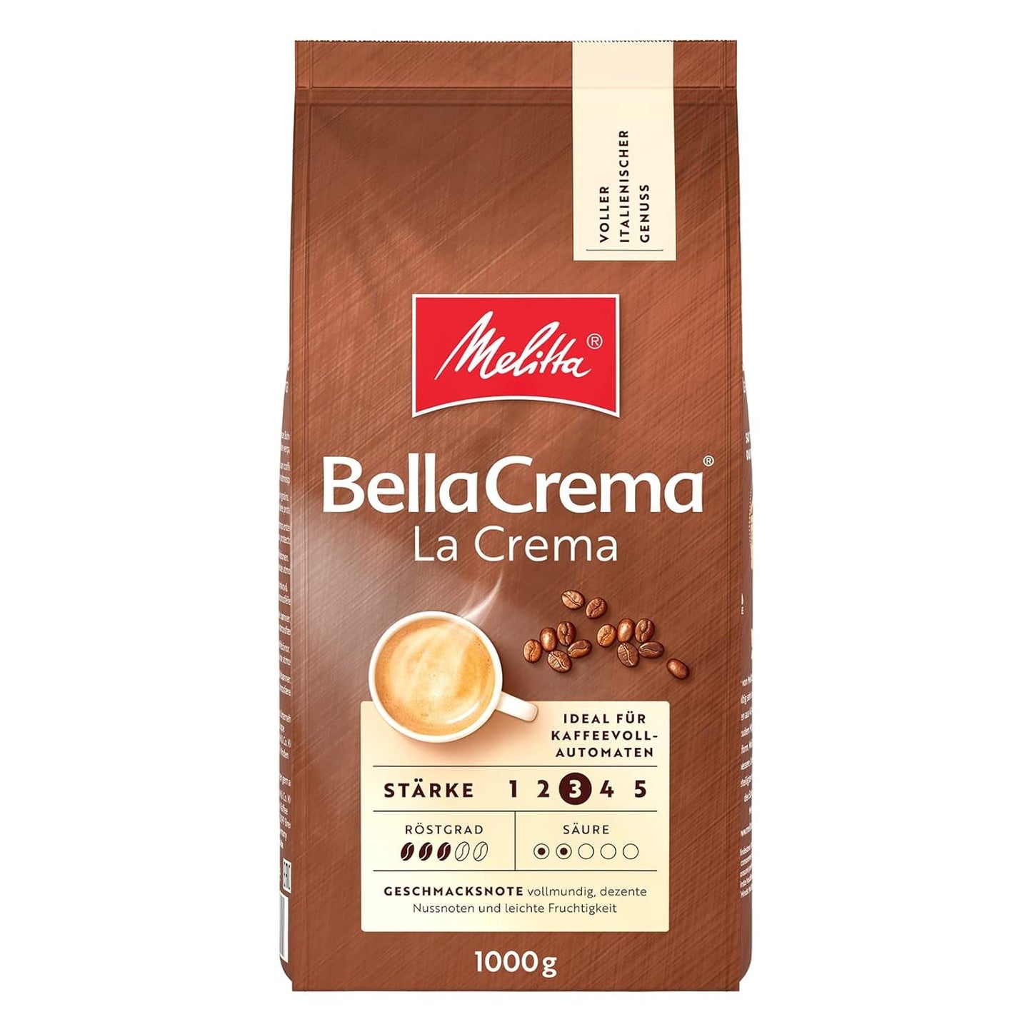 Melitta BellaCrema La Crema Kaffeebohnen 1 kg und BellaCrema Decaffeinato entkoffeinierte Kaffeebohnen 1 kg
