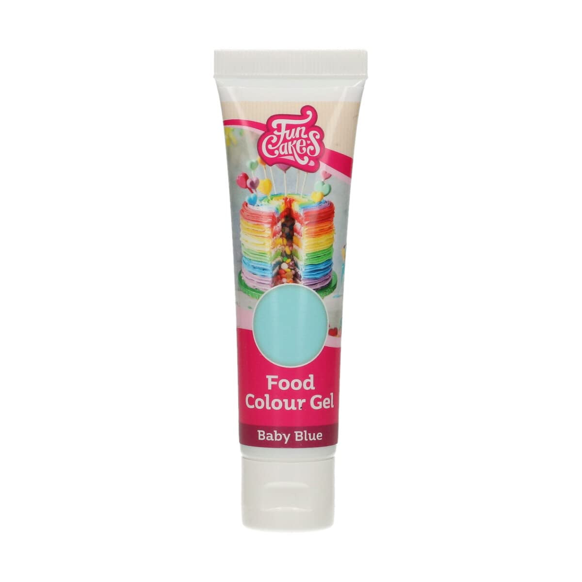 Lebensmittelfarbe Funcakes Gel Blue Baby: Hochkonzentrierte Lebensmittelfarbe für Teig, Creme, Fondant und Marzipan. Einfache Dosierung. Ein einziger Tropfen, um lebendige Farben zu erzeugen. Halal. 30 g.