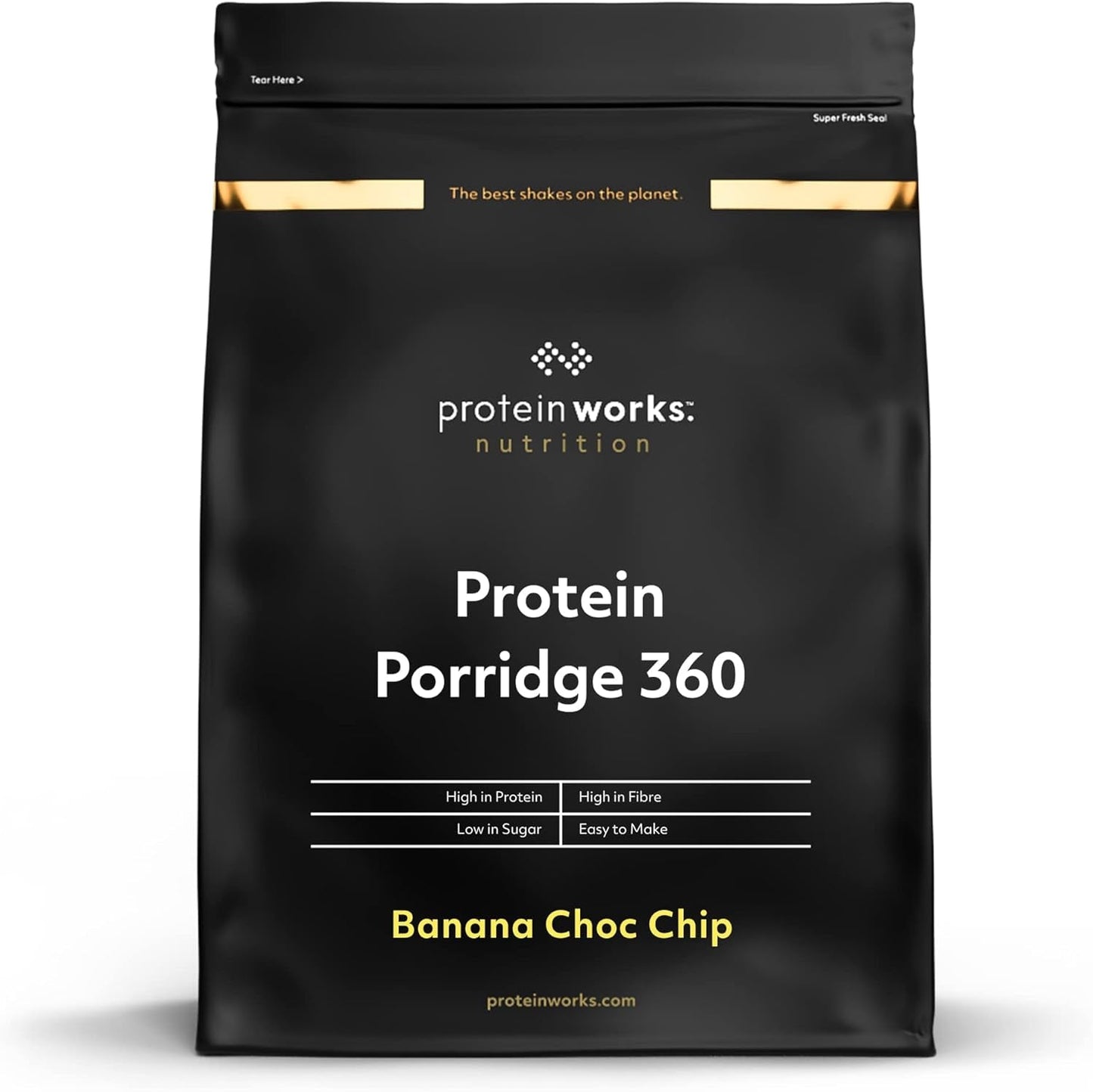 Protein Works – Protein Porridge 360 ​​| Mythos Zusätzliche Vitamine und Mineralien | Proteinreiches Frühstück | Kalorienarme Haferflocken | 6 Portionen | Bananen-Schoko-Chip | 500G Müsli Naty Shop Standardtitel