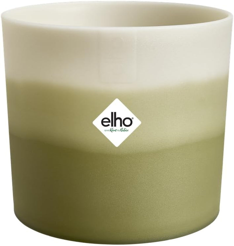 Runder Topf elho Farbverlauf 16 cm – für den Innenbereich – 100 % recycelter Kunststoff – Ø 15,9 x H 14,7 – Grün/Bambusgrün