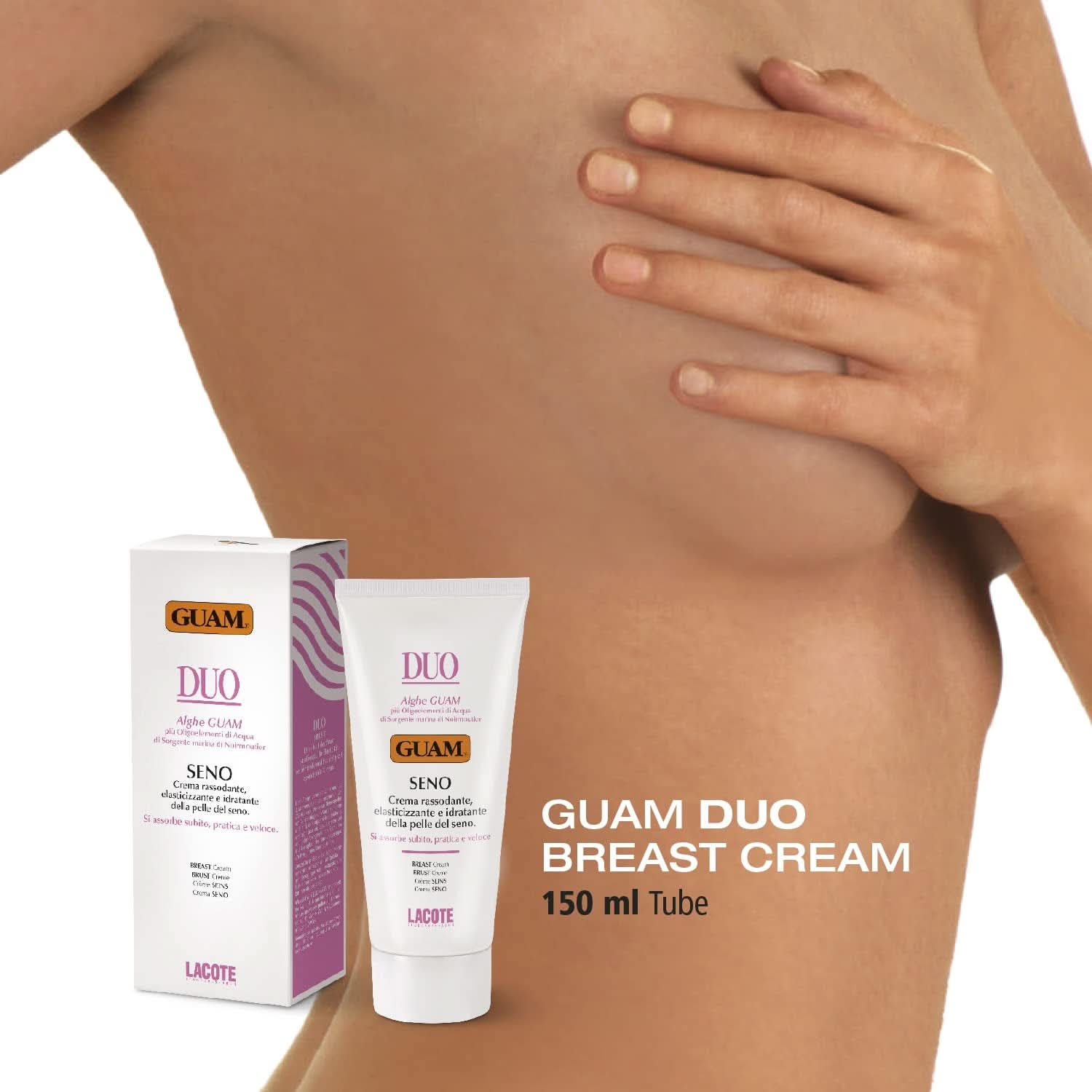 Guam, Duo Seno, Straffende, elastische und feuchtigkeitsspendende Creme für die Brusthaut, 150 ml Kosmetik und Schönheit Naty Shop