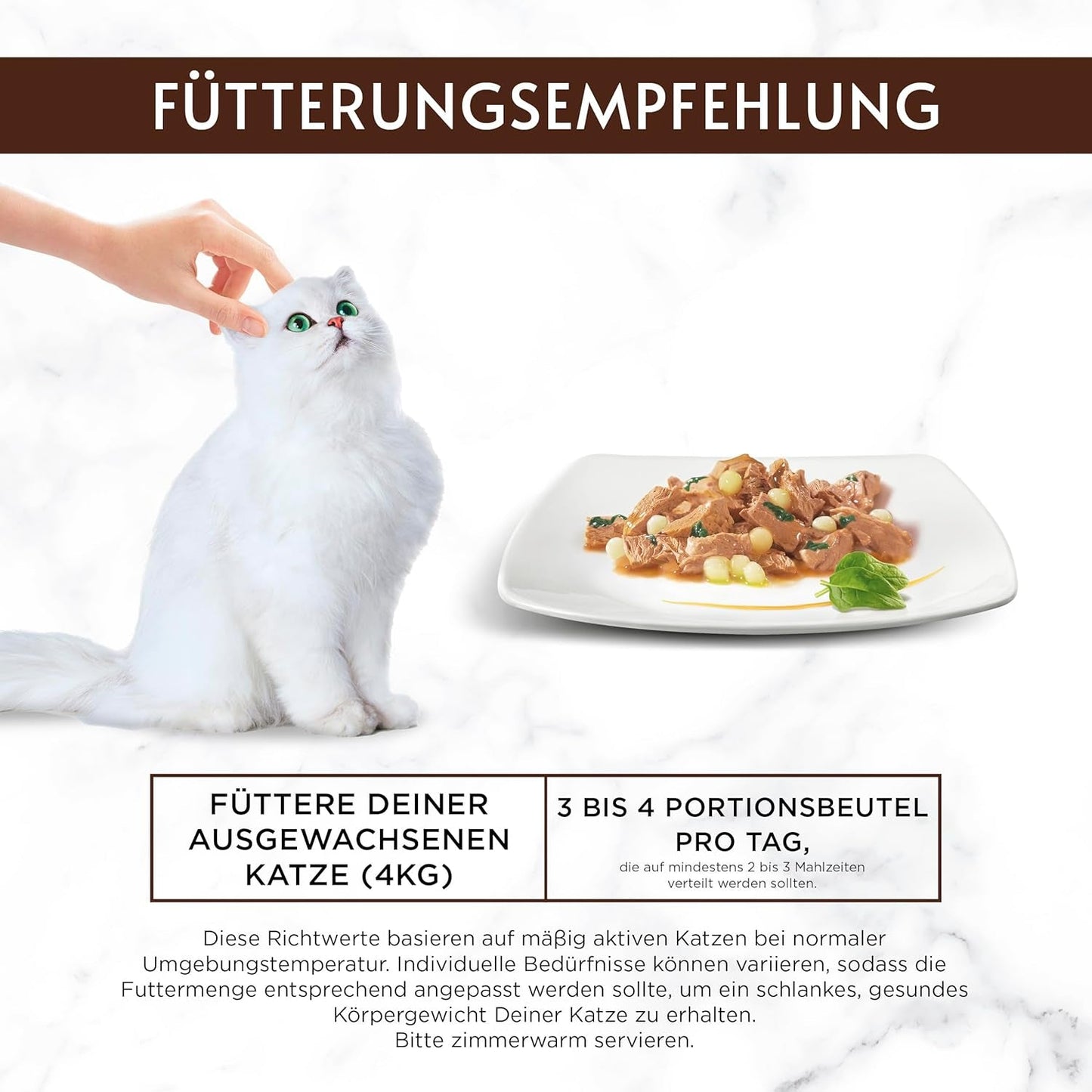 Gourmet A la Carte Nassfutter für Katzen mit Huhn, Spinat und Pasta-Perlen, 26er-Pack (26 x 85 g)