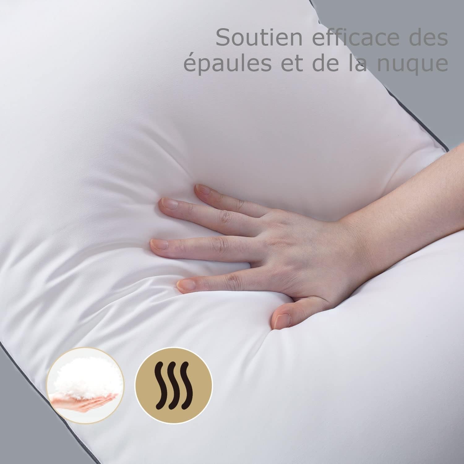 Bedstory-Kissen, 50 x 70 cm, 2 Stück, bissfest, schweißatmend, hypoallergen, Füllung: 100 % Polyesterfaser, ultra-bequem und weicher Komfort und hervorragende Unterstützung. Naty Shop Standard-Kissen