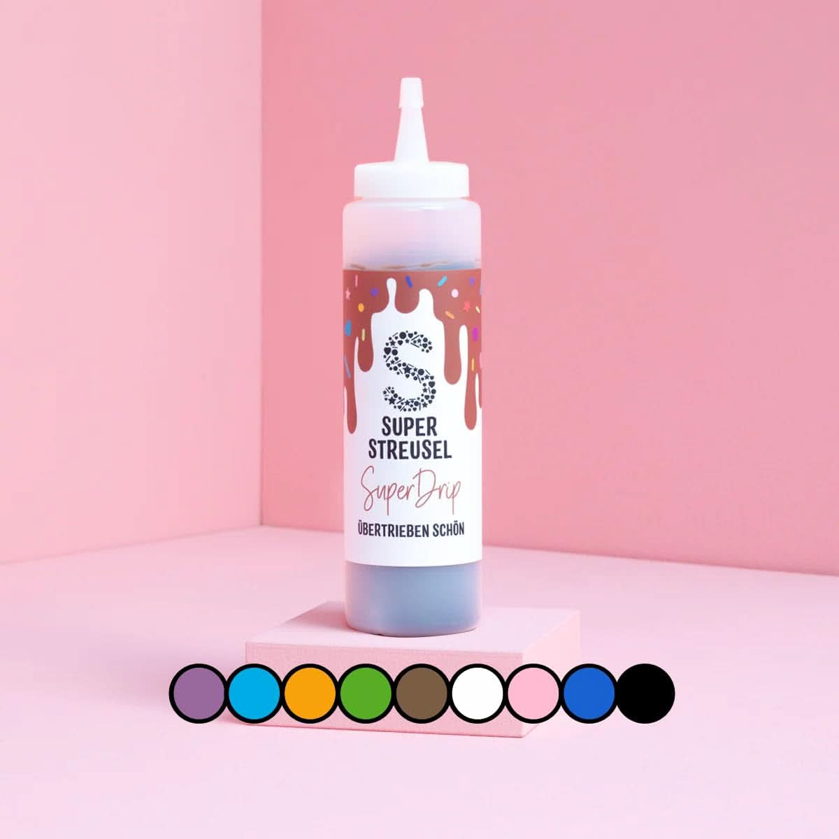 Super Drip Black Cake Glaze Cake Melts Schokolade 300 Gramm Glasuren und Dekor Naty Shop Brown