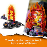 LEGO 60339 City Stuntz Stuntz Show Doppellooping-Set, inkl. Rampe, Monstertruck, 2X Motorrad und 7 Minifiguren, Spielzeug für Kinder ab 7 Jahren Bausets Besuche den LEGO-Store