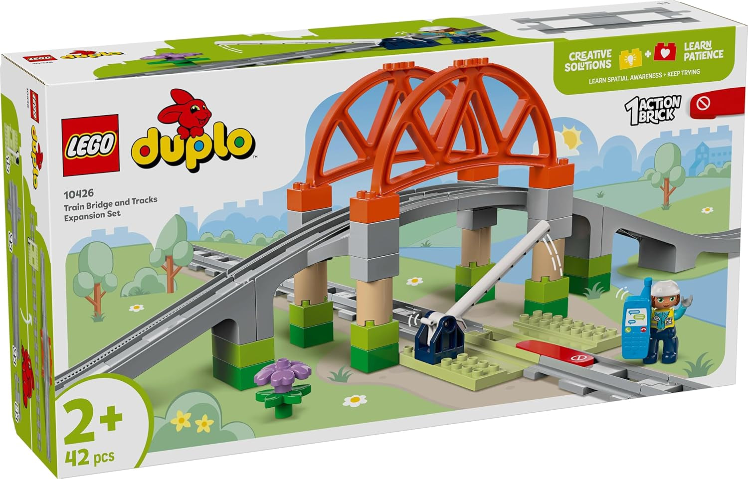 LEGO DUPLO Stadt-Eisenbahnbrücke und Gleise – Erweiterungsset, Geschenk für Kinder ab 2 Jahren, Bau- und Umbauset, Vorschul-Entwicklungsset, Lernspielzeug 10426 Bausets Besuchen Sie den LEGO-Store