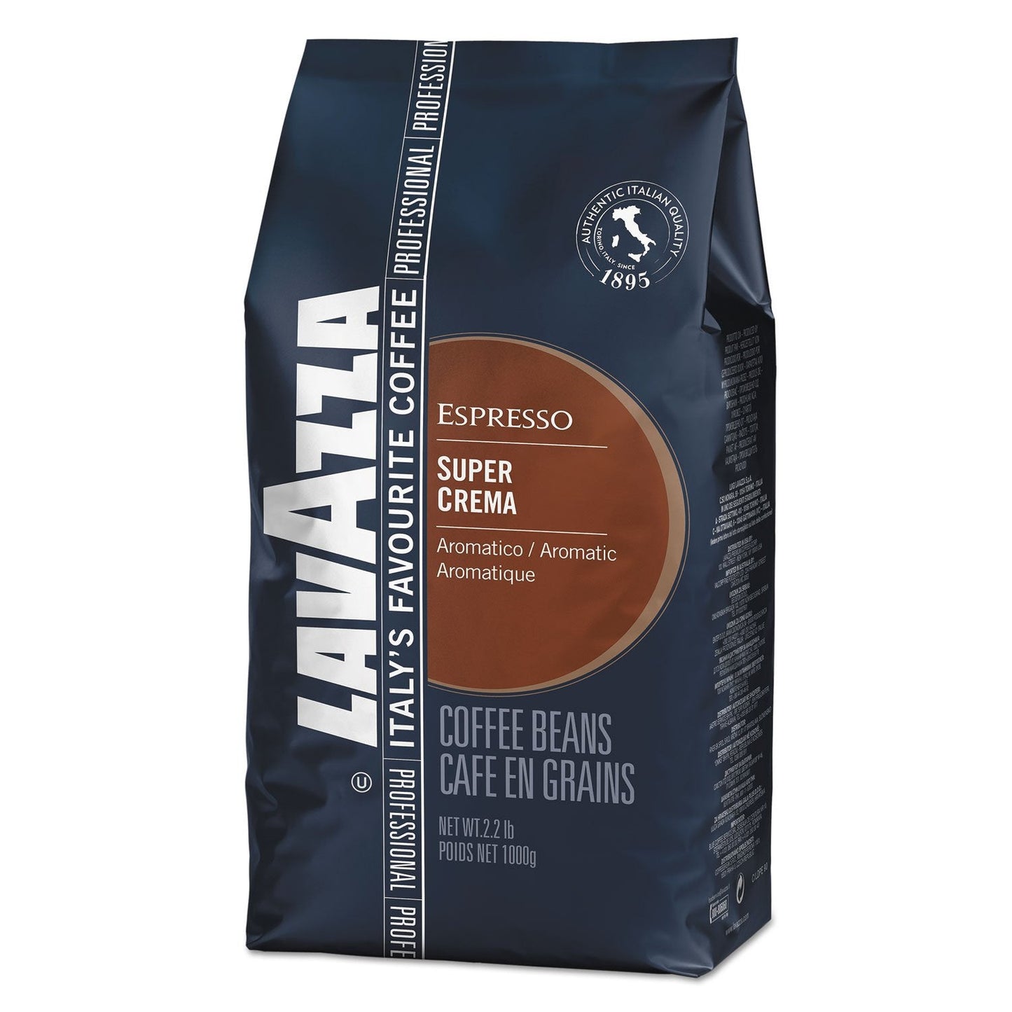Lavazza Espresso Super Crema Kaffee, ganze Bohnen, gemahlener Kaffee, 1000g