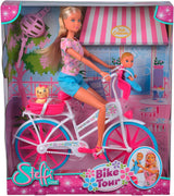 Simba 105739050 – Steffi Love Bike Tour, Steffi und Evi in ​​ihrem dreistöckigen Schloss mit Schaukel, Möbeln und viel Zubehör, 40 Teile, 102x90x38cm, für Kinder ab 3 Jahren