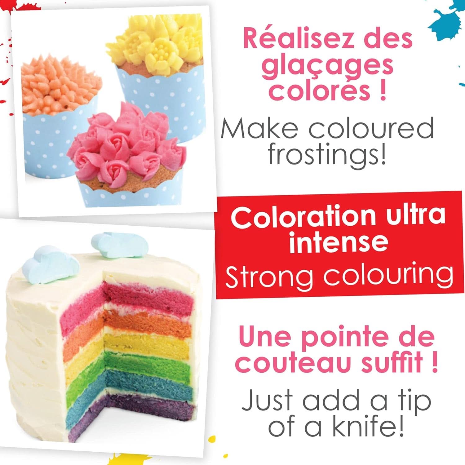 ScrapCooking, Set mit 3 pulverförmigen Lebensmittelfarben – rot, gelb, blau, 3 x 5 Gramm Naty Shop