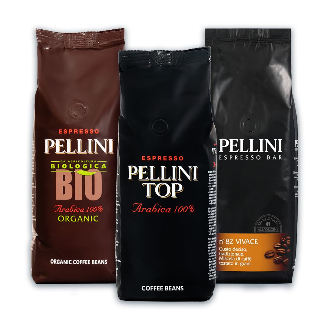 Probierset Pellini Kaffeebohnen, Bio, Vivace, 3 Packungen à 500g (1,5 kg)