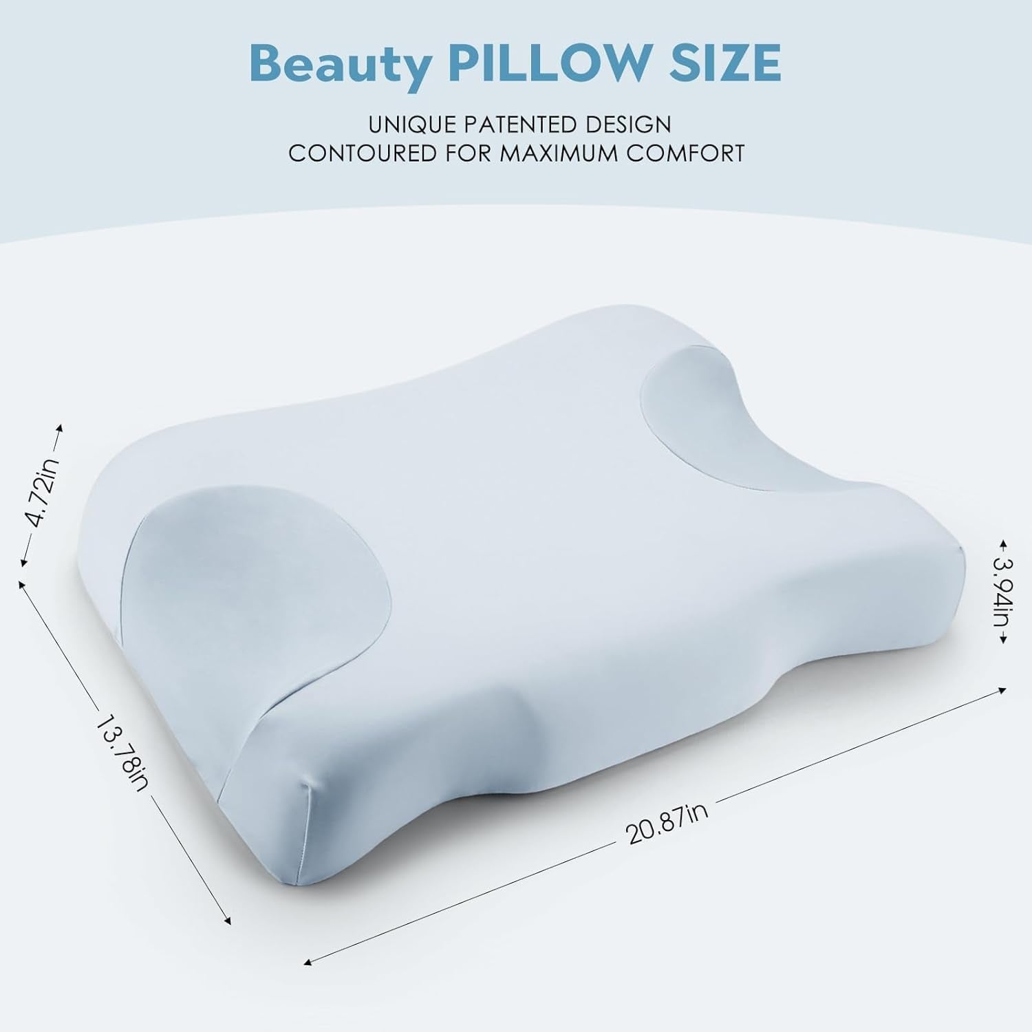 Royalisneeo Beauty-Kissen gegen Rücken-, Bauch- und Seitenschmerzen, Nacken- und Schulterschmerzen-Kissen, Anti-Falten-Anti-Aging-Memory-Foam-Kissen, blau (Standard), orthopädische Nackenkissen, Naty Shop
