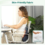 Snailax Ergonomisches Lendenwirbelstützkissen mit Massage und Wärme, Shiatsu-Rückenkissen aus Memory-Schaum, Sitzkissen mit 3 Massageintensitäten | 2 Heizstufen | 3 Timer | bequeme Sitzhaltung