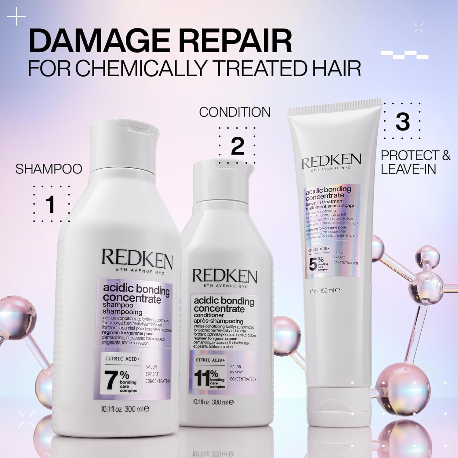 Redken Acidic Bonding Shampoo-Konzentrat für gefärbtes Haar, 300 ml Redken Dusche und Bad