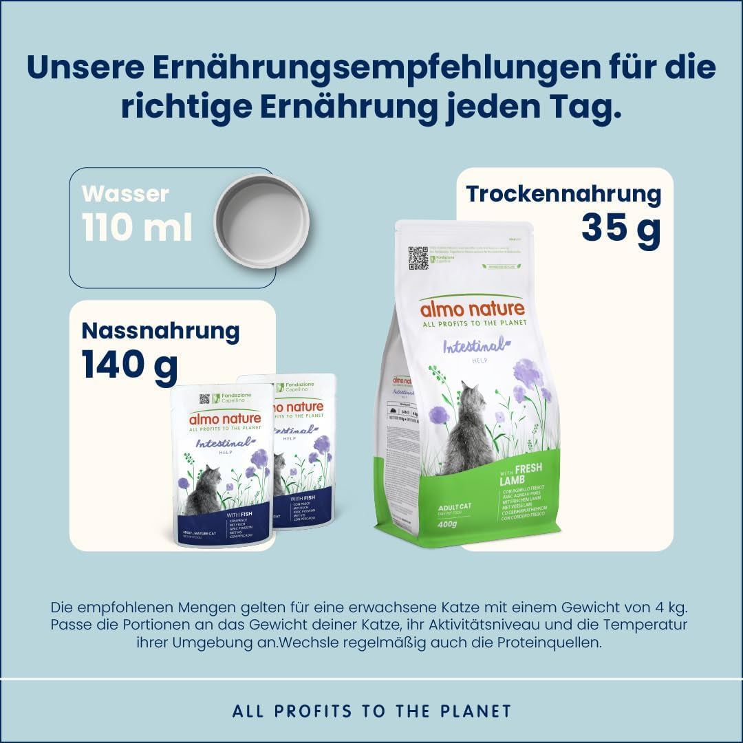 Almo Nature Functional – Darmhilfe – Nassfutter für erwachsene und ausgewachsene Katzen mit empfindlichem Darm – mit Fisch – unterstützt das Mikrobiom – 70 g (30 Stück)
