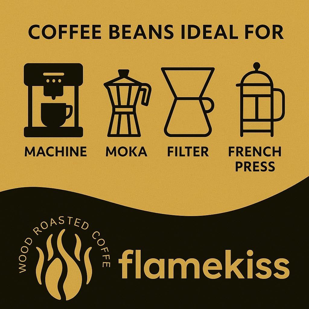 Kaffeebohnen 1 kg – Hochwertige Arabica- und Robusta-Espressobohnen, handgeröstet über einem Holzfeuer für ein reichhaltiges und aromatisches Kaffeeerlebnis aus ganzen Bohnen