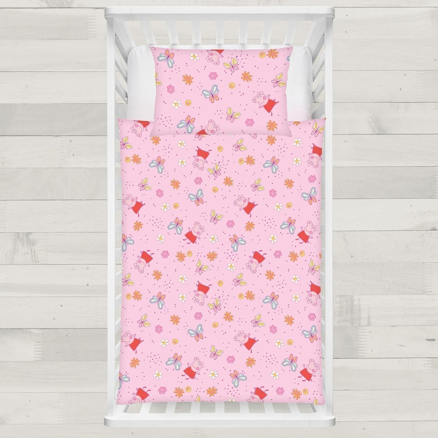 Peppa Pig Kinderbettwäsche-Set, 100 x 135 cm und 40 x 60 cm, Baumwolle Bettwäsche – Kinder Naty Shop