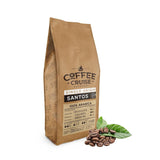 COFFEE CRUISE Santos Kaffeebohnen 1kg – Mittlere Röstung – Aroma Karamell – Für alle Kaffeemaschinen – 100 % arabisch