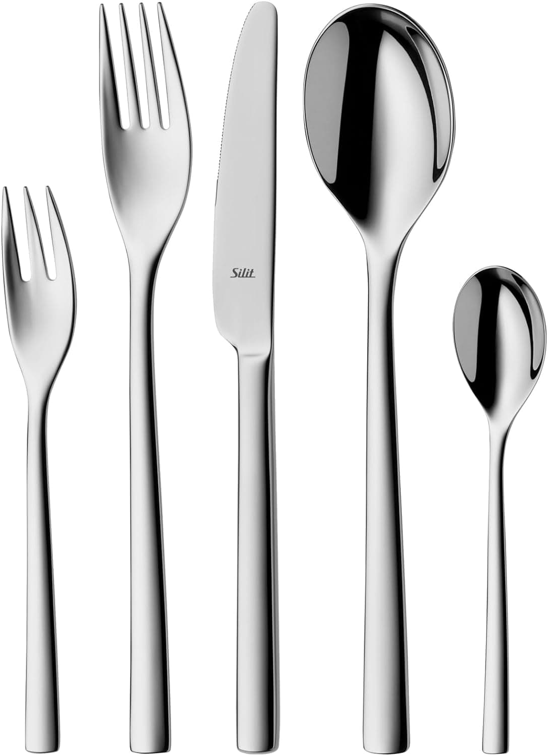 Silit Trend Besteckset 6 Personen, 30-teilig, Monobloc-Messer, Edelstahl Crominox Kitchen Naty Shop