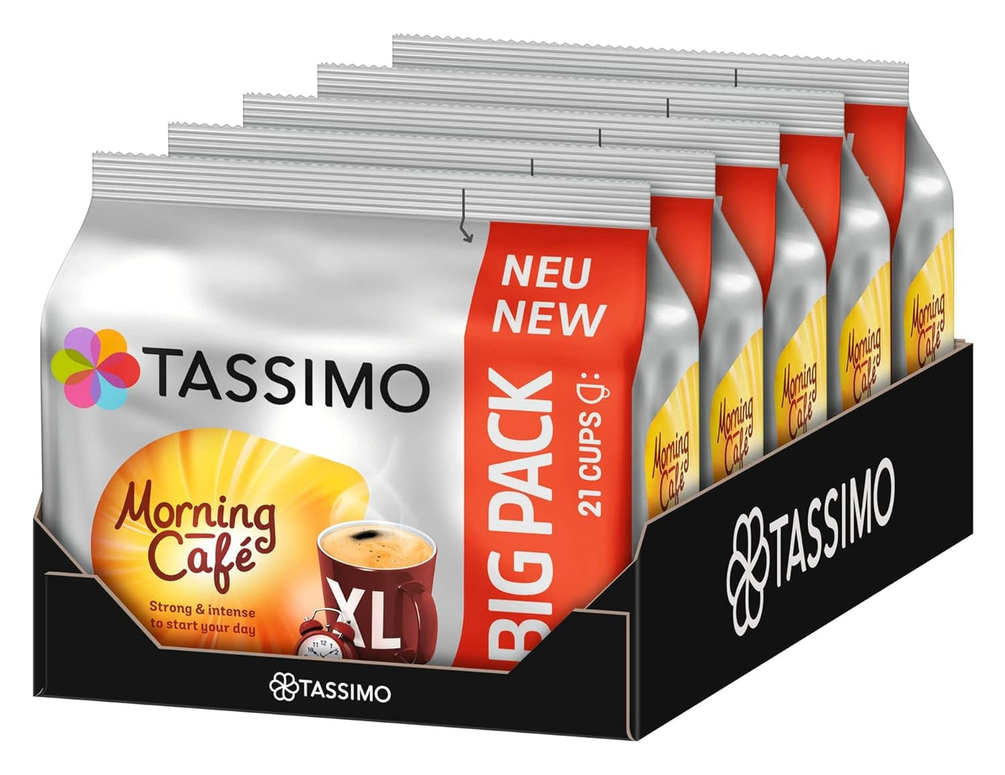 Tassimo Kapseln Moring Café XL Strong & Intense, Großpackung, 5 x 21 Pads, 105 Kaffeekapseln