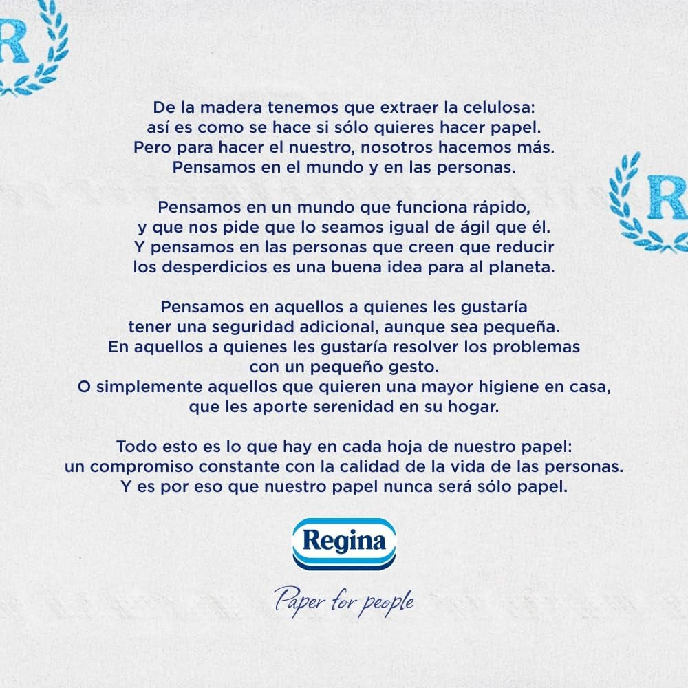 Regina Maxi-Roll – 4 Rollen Toilettenpapier, 500 2-lagige Blätter pro Rolle, mehr als das Dreifache einer Standardrolle, 60 % recycelte Kunststoffverpackung, 100 % FSC-zertifiziertes Papier