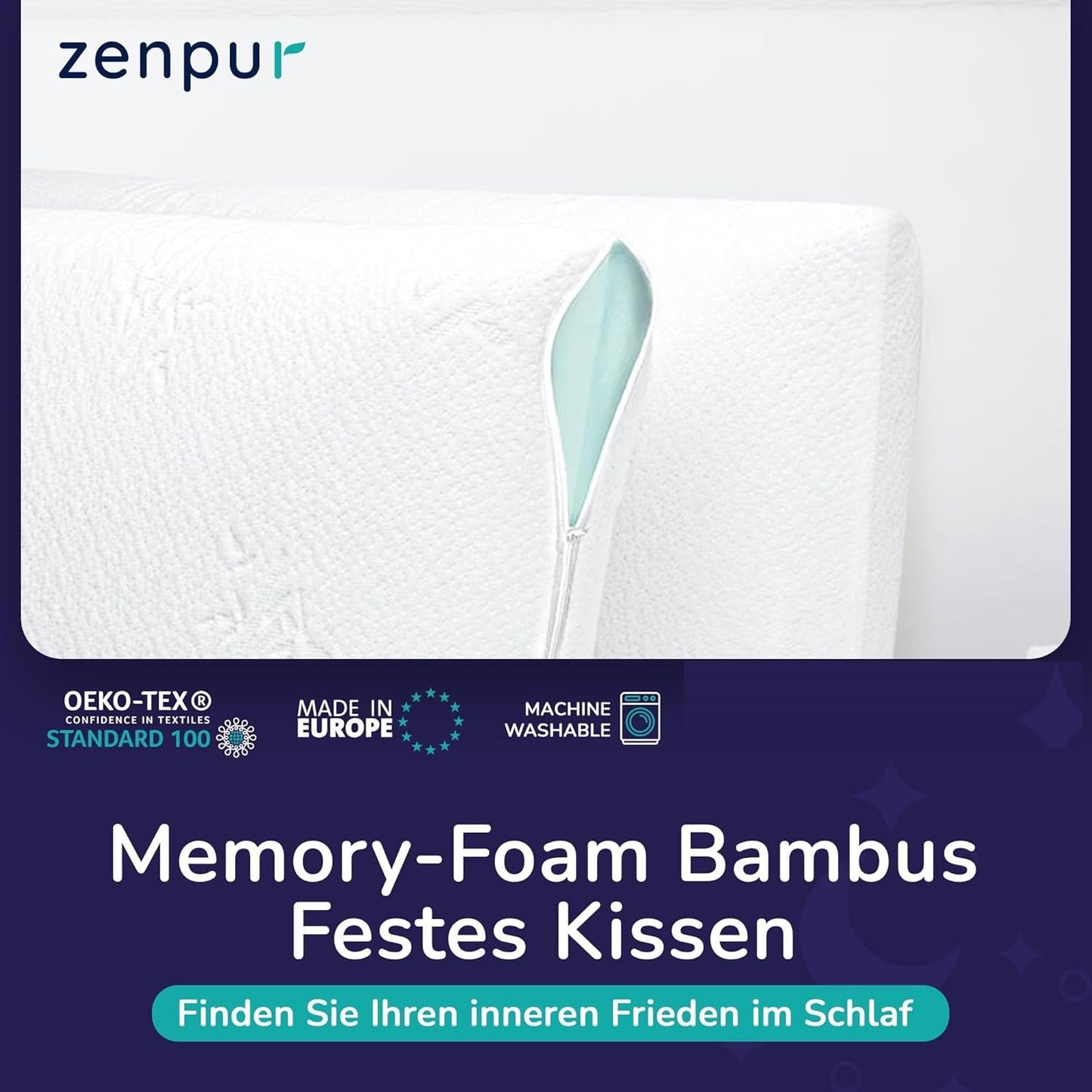 Set mit 2 Kissen zur Nackenstütze 40 x 60–13 cm – ergonomisches Schlafkissen für Nacken und Schultern, Öko-Tex-zertifiziert. Orthopädische Nackenkissen Naty Shop