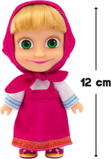 Mascha und Michka, 12 cm große Mascha-Puppe und 20 cm große Bärka-Plüschspielzeug für Kinder ab 3 Jahren MHA21