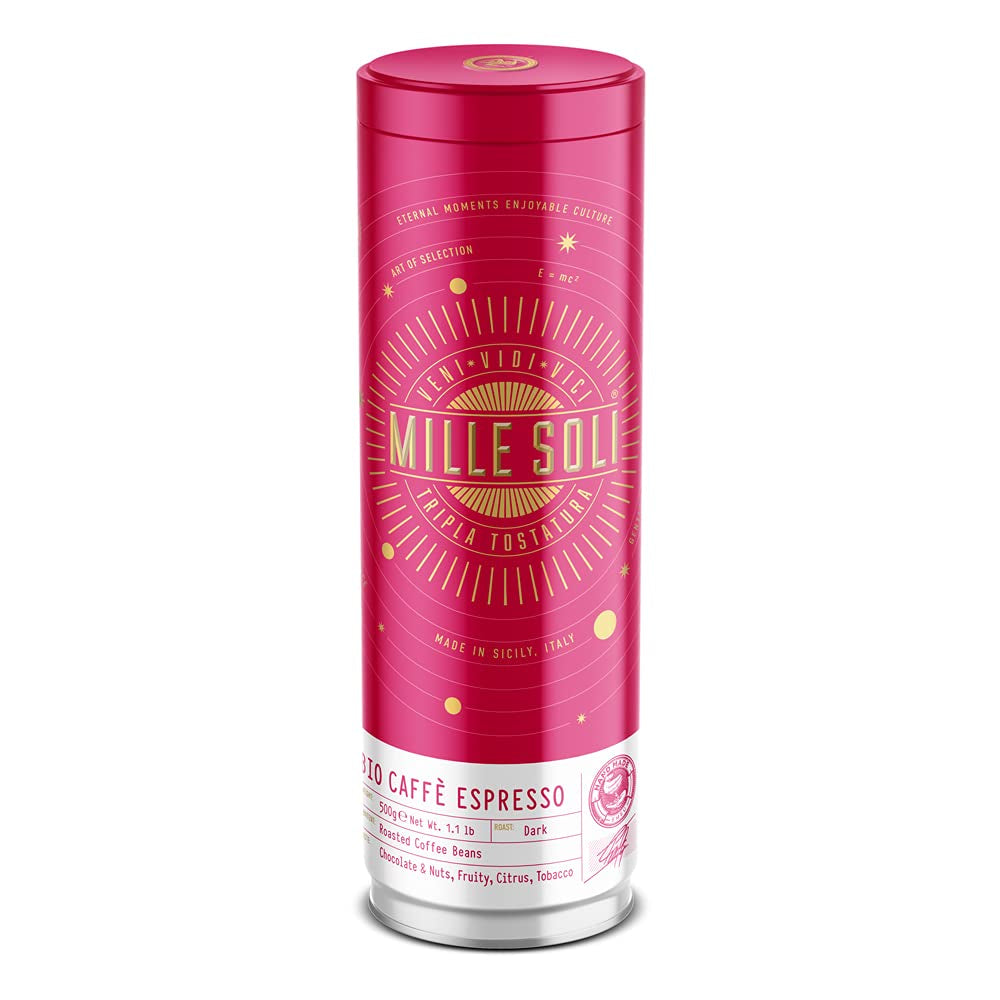 Bio-Espressobohnen 500g in versiegelter Kaffeebox – Top-Qualität und wiederverwendbar – Premium-Kaffeebohnen, geröstet in Sizilien