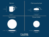 CreaTable, 20149, Nordic Fjord Blue Serie, 16-teiliges Geschirrset für 4 Personen, Kombiservice aus Porzellan, spülmaschinen- und mikrowellenfest, hochwertige Herstellung