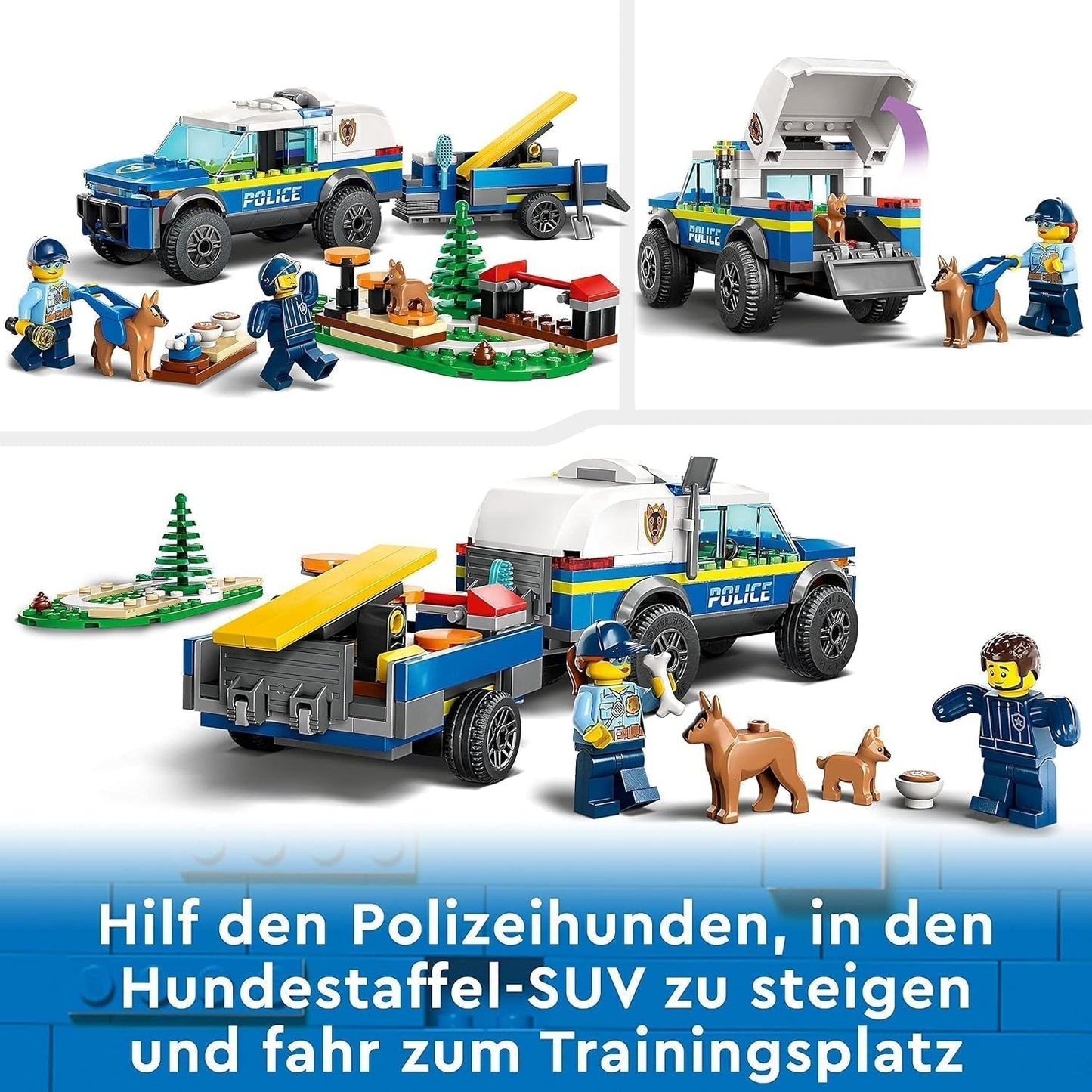 LEGO 60369 City Mobiles Polizeihundetraining, Spielzeug-Polizeiauto mit Anhänger, Hunde- und Welpenfiguren, Tierset für Kinder ab 5 Jahren. Bausets Besuchen Sie den LEGO-Store