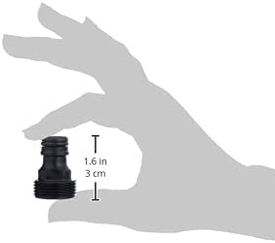 Adapter für Gardena-Geräte: Anschluss an das originale Gardena-System für Bewässerungsgeräte mit Innengewinde, passend für 26,5 mm Gewinde (G 3/4"), verpackt (2921-20), Schwarz