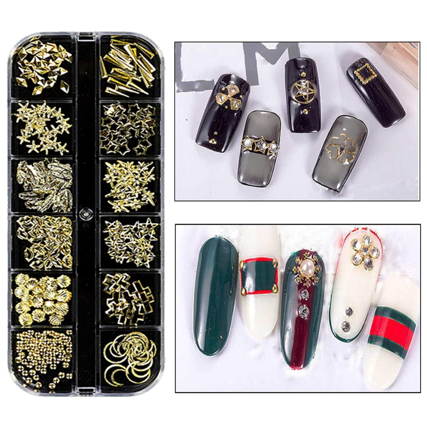 8 Boxen Nail Art Strass Kit - Nail Art Gemischt Strass Set, Nagel Kunst Strasssteine ​​​​Gems Perlen Edelsteine ​​​​Bunt Pferdeaugen Strass Für Nageldesign Zubehör Mit 1 Pinzetten Und 1 Strass Picker Für DIY