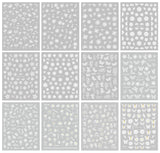 JMEOWIO Nagelsticker Frühlings Weiß Blume 12 Blatt Nail Art Sticker Selbstklebend Nagelaufkleber Sommer Schmetterling Blumen Blatt Dekoration Nageldesign Zubehör