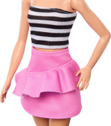 Barbie Fashionistas Puppe Nr. 213 Blondine in gestreiftem Oberteil, rosa Rock und Sonnenbrille, Sammler-Modepuppe zum 65. Geburtstag HRH11 Naty Shop Dolls