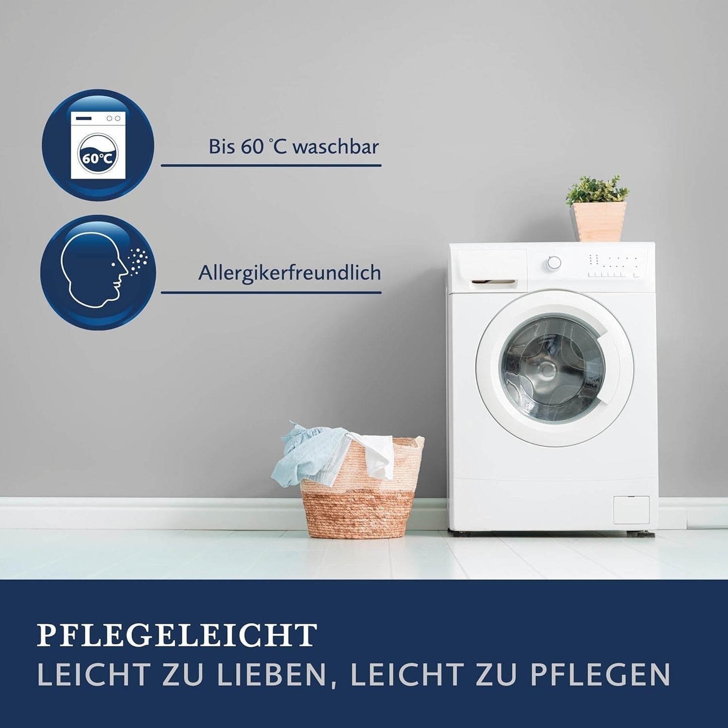 Daunendecke Billerbeck Martina® - Bettdecke 135 x 200 cm - Bettdecke für alle Jahreszeiten - Für Allergiker geeignet - 90 % Gänsedaunen, 10 % Gänsefedern - Weiß Bettdecken und Steppdecken Naty Shop