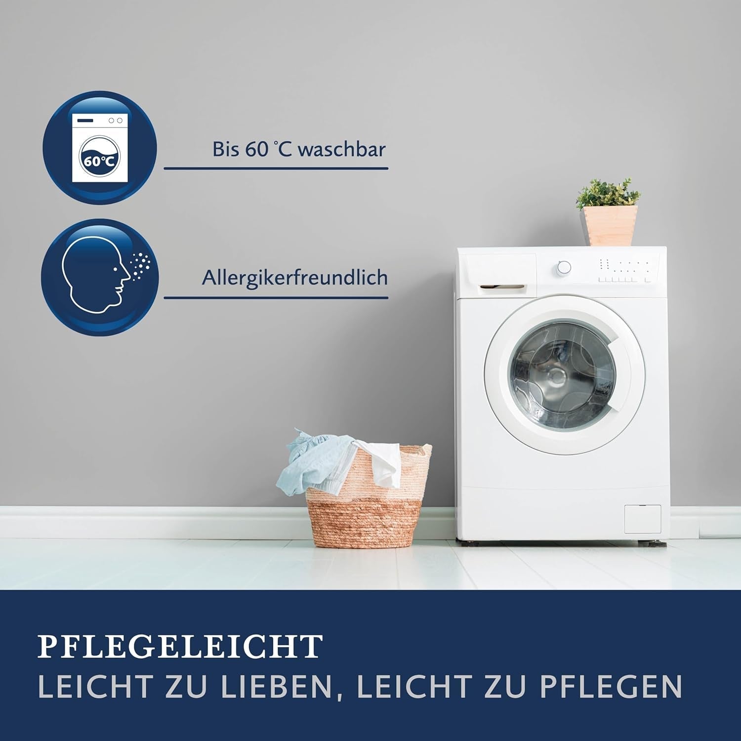 Daunendecke Billerbeck Martina® - Bettdecke 135 x 200 cm - Bettdecke für alle Jahreszeiten - Für Allergiker geeignet - 90 % Gänsedaunen, 10 % Gänsefedern - Weiß Bettdecken und Steppdecken Naty Shop