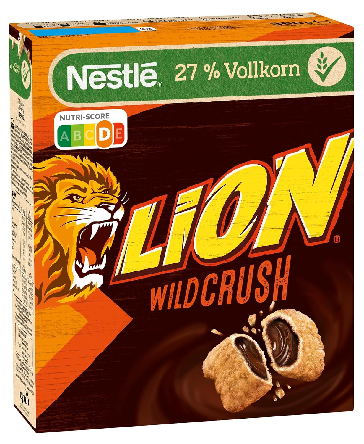 Nestlé LION WildCrush Schokoladen-Karamell-Frühstücksflocken, 8er-Pack (8 x 360 g)