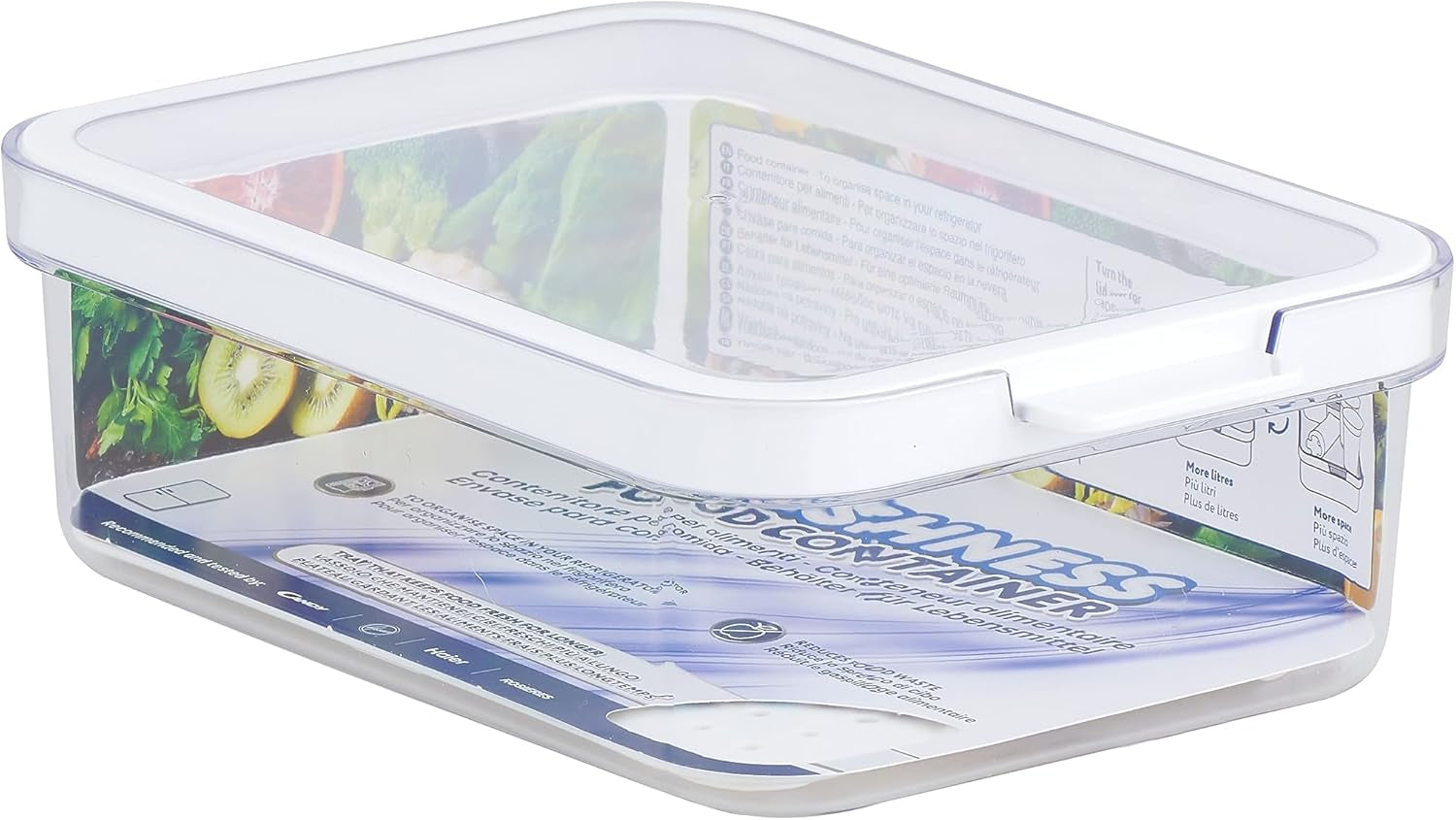 CARE + PROTECT Smarter Lebensmittelbehälter, perfekt stapelbar, Kühlschrank-Organizer, schützt Lebensmittel vor Feuchtigkeit, hält Lebensmittel länger frisch, 2,15 l Naty Shop Lebensmittel-Aufbewahrungsboxen 1,2 l