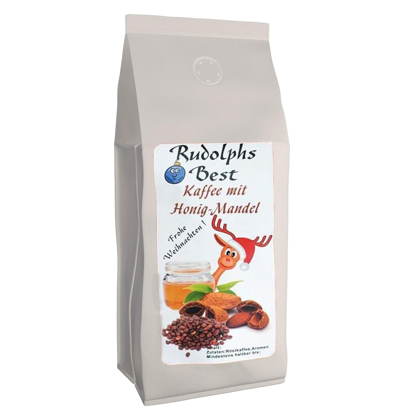 Rudolphs bester Kaffee mit Honig- und Mandelgeschmack, 500 ganze Bohnen