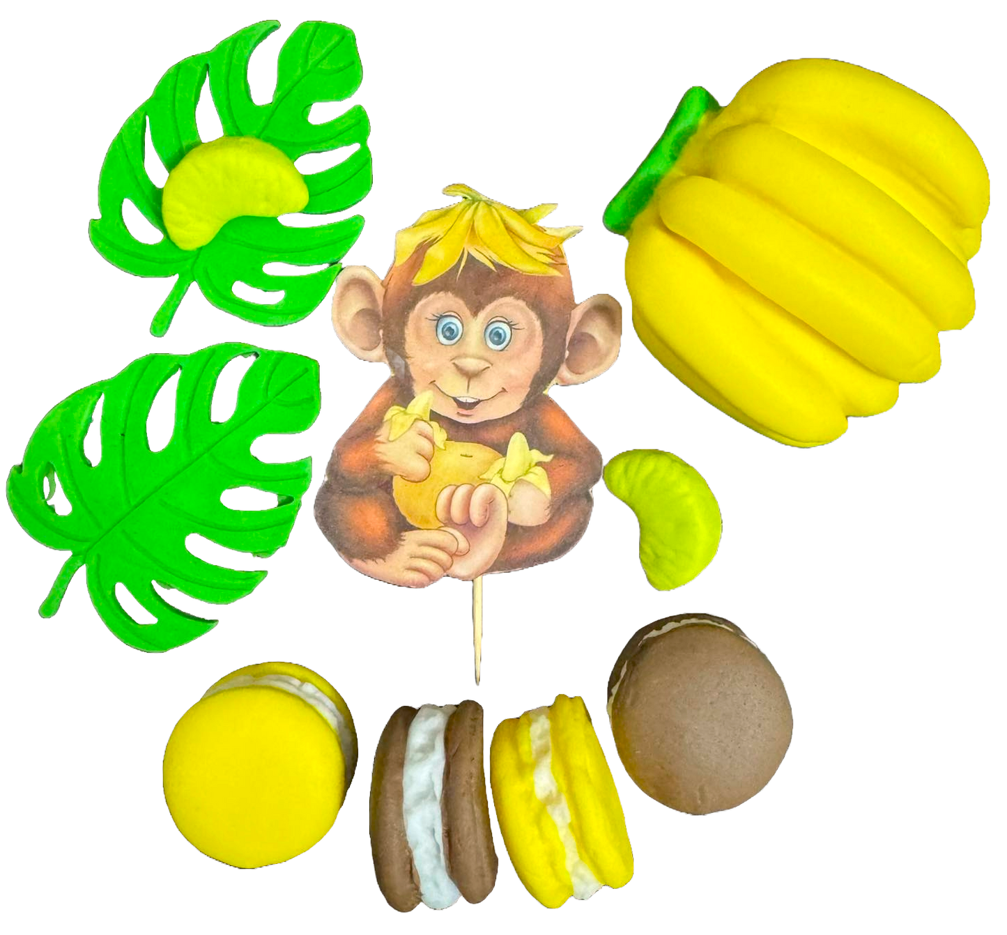 Set mit 10 essbaren Zuckerdekorationen, Maimuta Sugar Paste Decorations Nati Shop