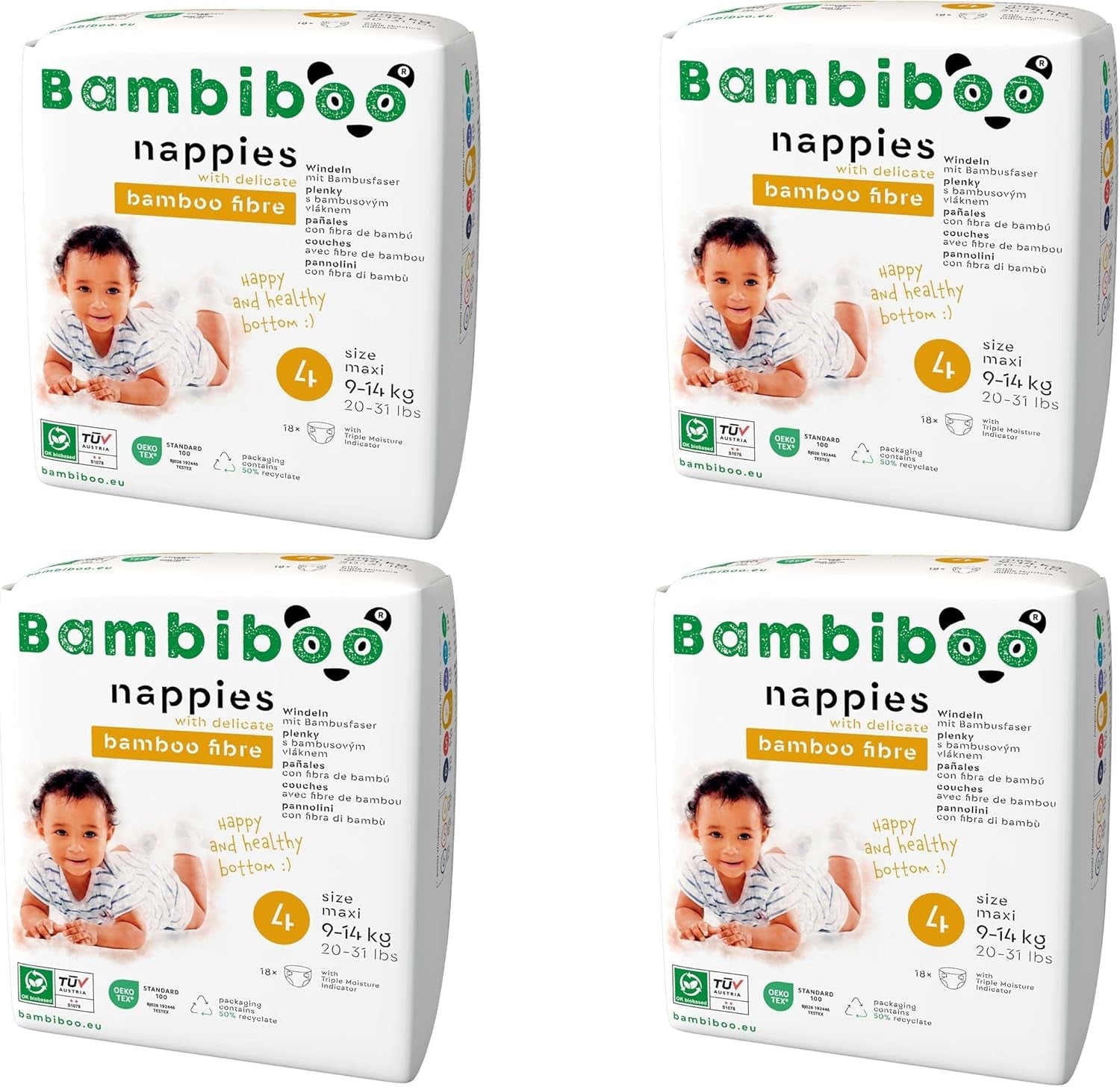 Bambiboo Mini-Einwegwindeln, hautfreundlich, mit weicher Bambusfaser-Nabelöffnung – Windeln für Neugeborene – Einwegwindeln für Neugeborene – Hautschutz – Größe 2, 25 Stk