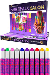 Desire Deluxe Haarkreide-Geschenke für Mädchen, Haarkreide für Haarfärbespielzeug zu Weihnachten, 10 waschbare Haarfärbestifte für Karneval, 3 4 5 6 7 8 9 11 Jahre alte Haarfärbemittel Naty Shop