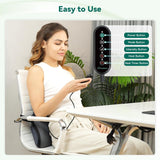 Snailax Ergonomisches Lendenwirbelstützkissen mit Massage und Wärme, Shiatsu-Rückenkissen aus Memory-Schaum, Sitzkissen mit 3 Massageintensitäten | 2 Heizstufen | 3 Timer | bequeme Sitzhaltung