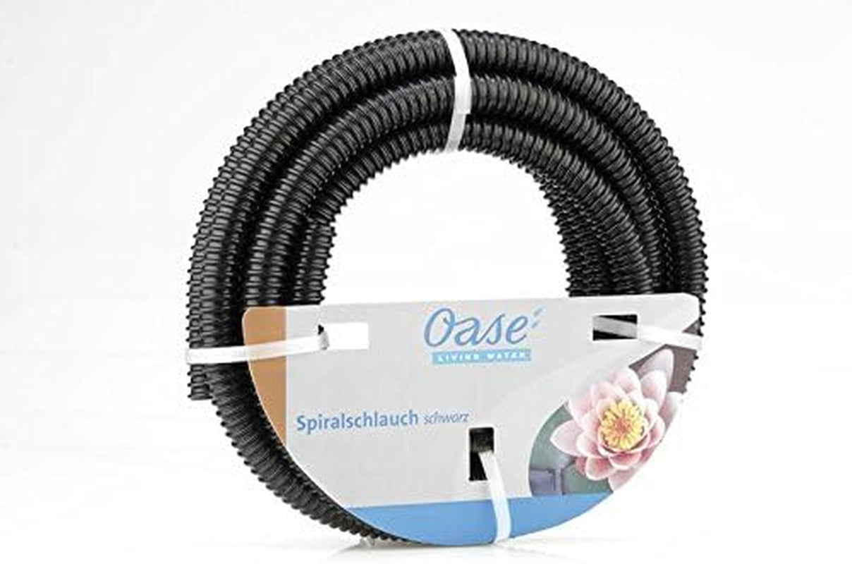 Oase Spiralschlauch 57529 (Ø 19 mm), 5m – Hochwertiger Teichschlauch für Garten und Teich, flexibler Wasserschlauch, verwendbar als Saugschlauch, Pumpenschlauch, schwarz