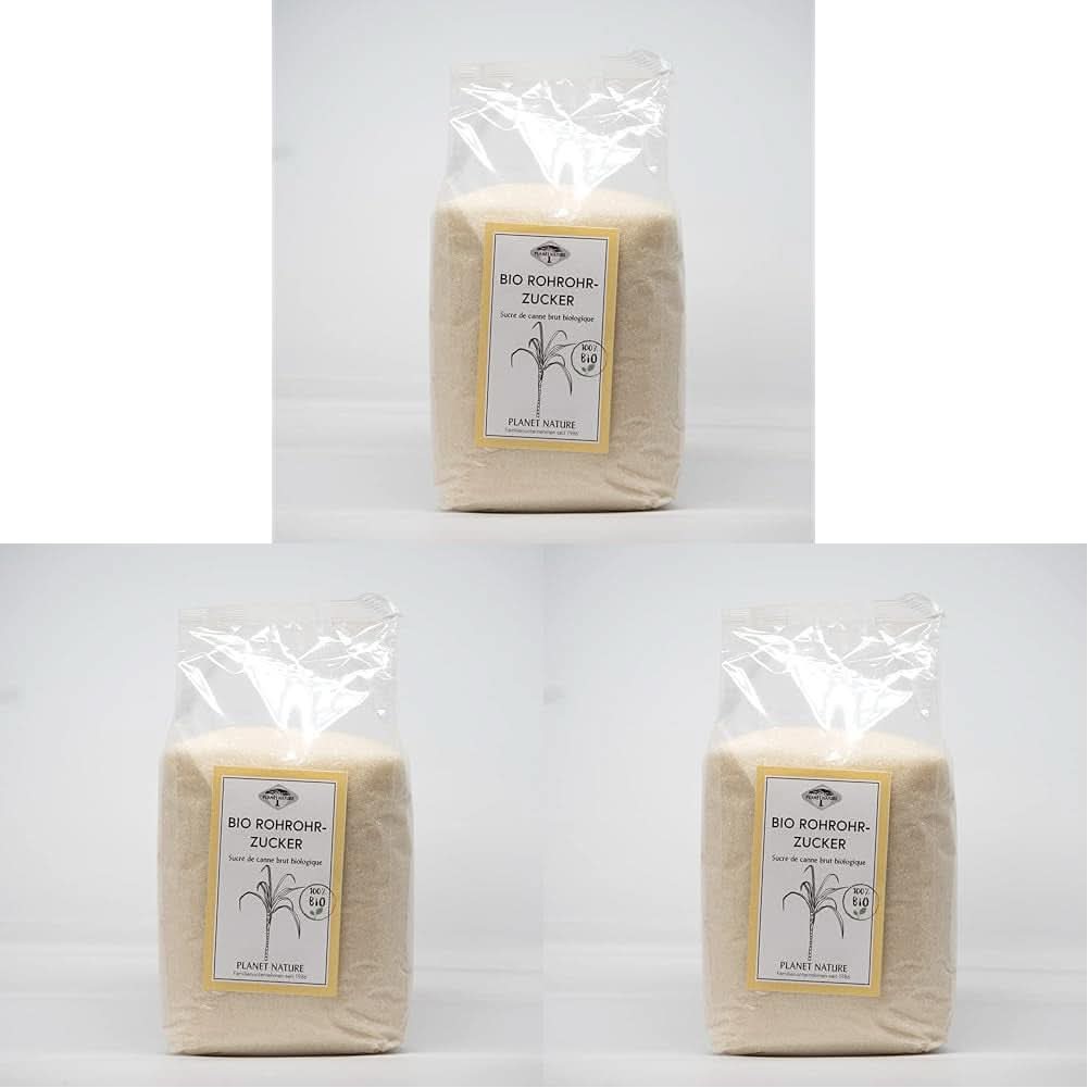 Roher Bio-Rohrzucker, 1 kg Süßstoffe Naty Shop 3 x 500 Gramm
