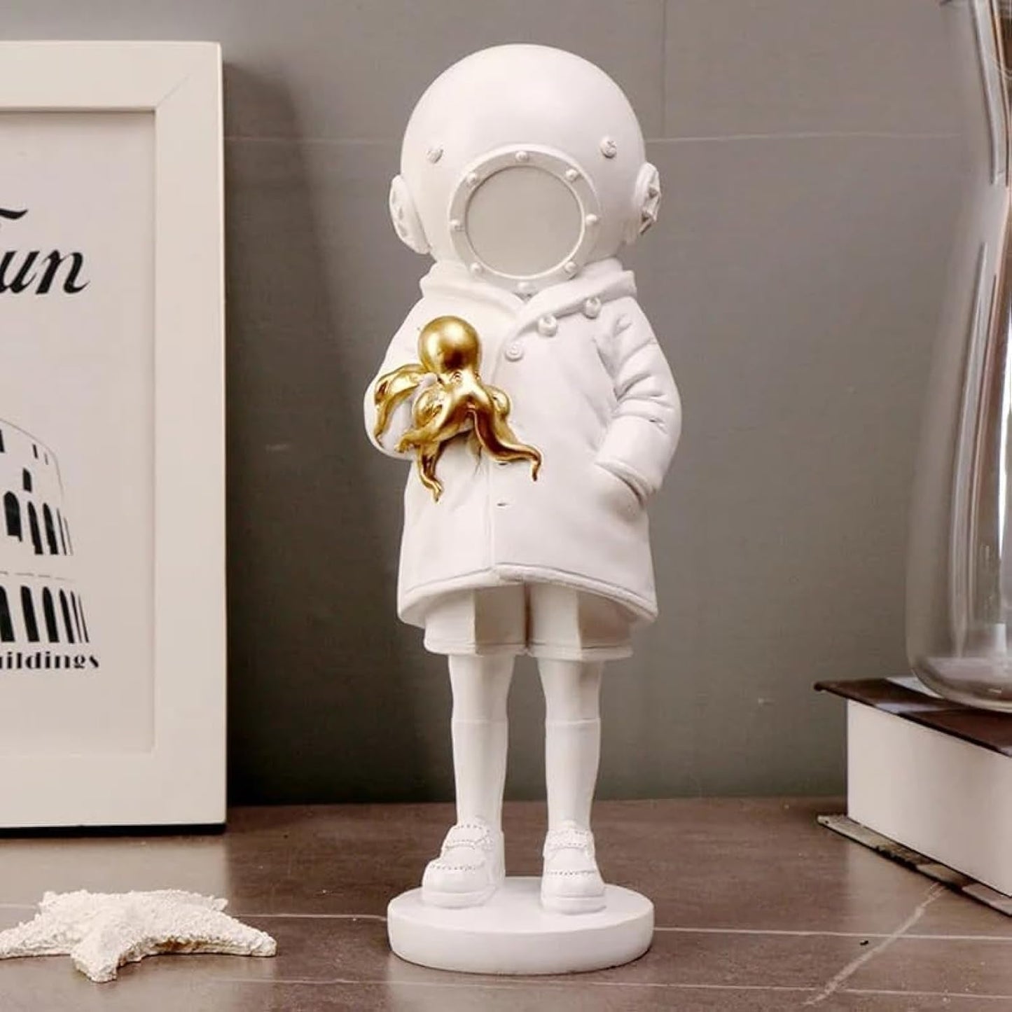 Niedliche Ballonmädchen-Skulptur aus Kunstharz, Heimdekoration, Statue, Banksy-Ballonfigur mit rotem Herz, moderne Kunstskulptur für Tischregal, Dekoration, Statuen und Skulpturen, Naty Shop Shenqianzhe8